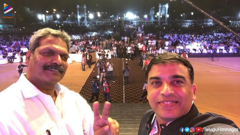 DilRaju garu & Shyam Prasad Reddy garu Selfie with Darling DieHard Fans at Saaho Pre Release Event