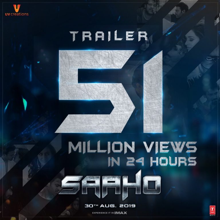 Saaho Trailer hits whopping 51 Million+ digital views across four languages in 24 hours