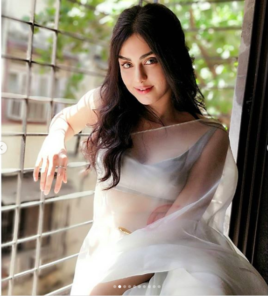 adah sharma in paper like saree latest photos