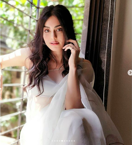 adah sharma in paper like saree latest photos