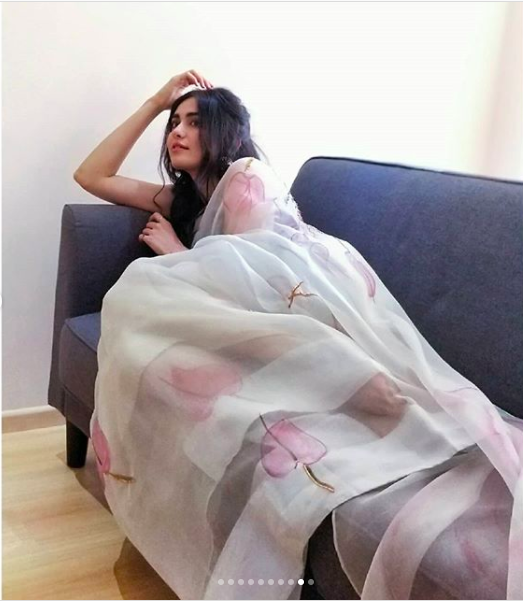 adah sharma in paper like saree latest photos