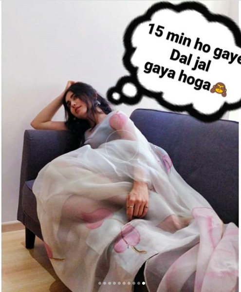 adah sharma in paper like saree latest photos