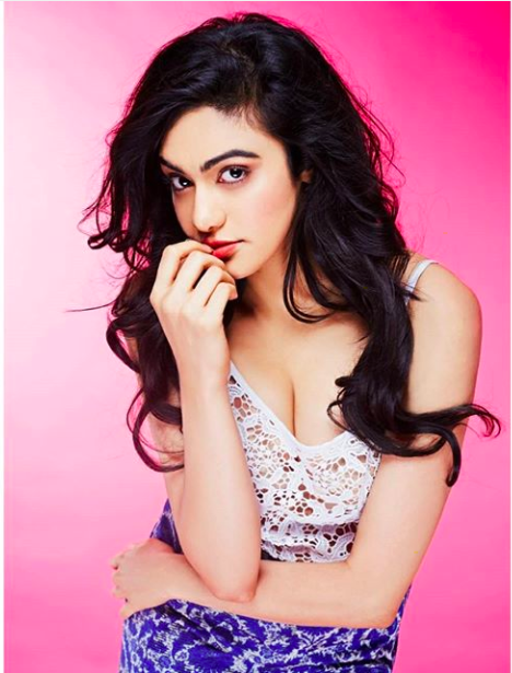 Adah Latest photos blue and white with pink backgroud