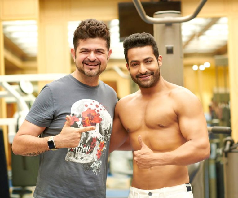 Young Tiger NTR  with DabbooRatnani during his photo shoot.