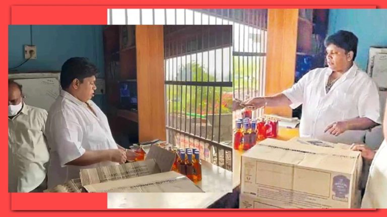 Comedian Raghu selling liquor