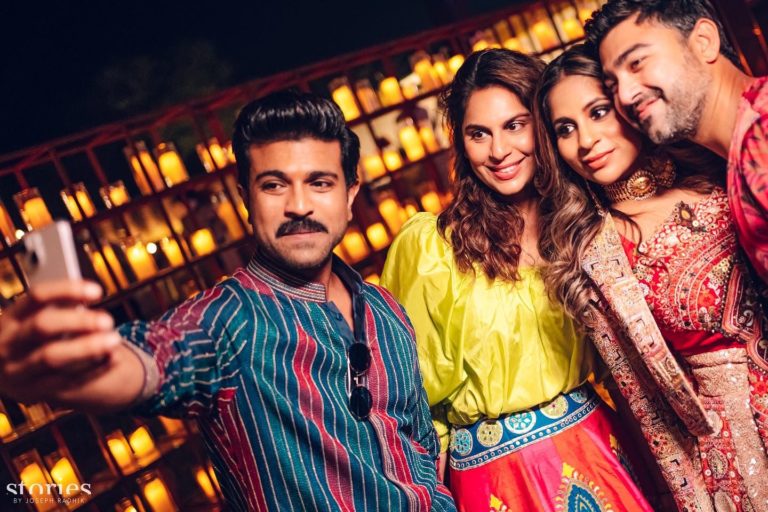 Ramcharan and upasana pose for Anushpala and Armaan Ebrahim marriage