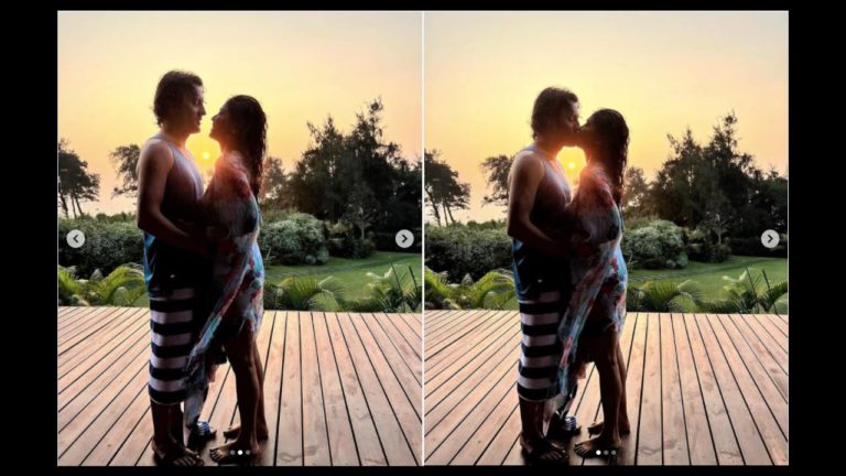 Shriya Saran lip kiss to Andrei Koscheev