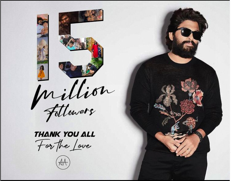 Allu Arjun clocks 15 million followers on Instagram