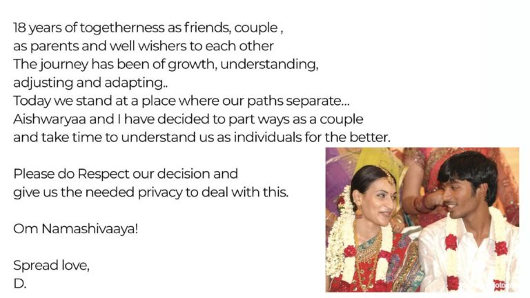 Reason behind Dhanush & Aishwaryaa divorce
