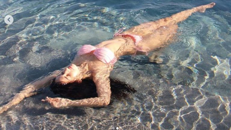 Disha Patani slips in pink bikini