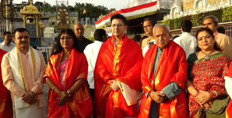 శ్రీవారిని దర్శించుకున్న ఆమ్ ఆద్మీ పార్టీ ఎంపీ రాఘవ్ చద్దా